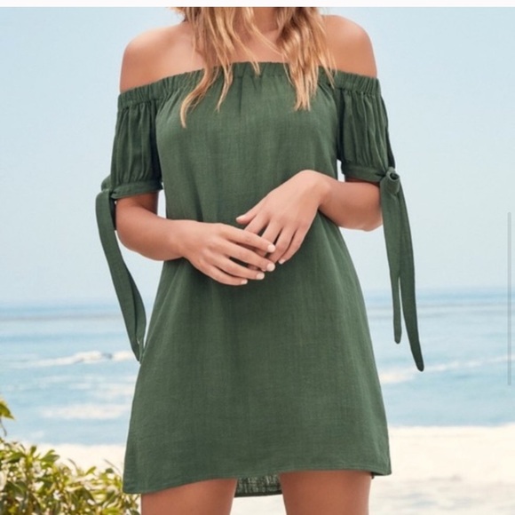Lulus Alfresco Evenings Oliver Green Mini Dress S - Picture 4 of 6